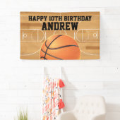 バスケットボールスポーツお誕生日おめでとうバナー 横断幕 (インサイチュ)