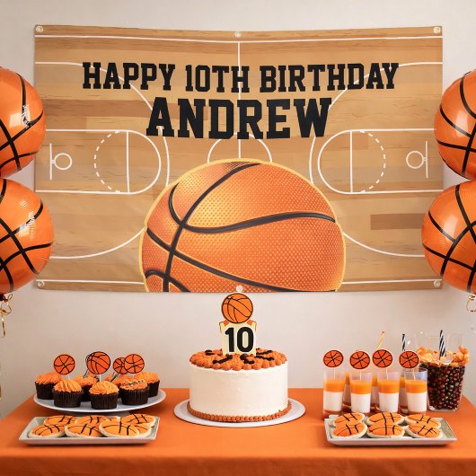 バスケットボールスポーツお誕生日おめでとうバナー 横断幕