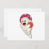 バスケットボールスポーツでのキノコ ポストカード (正面/裏面)