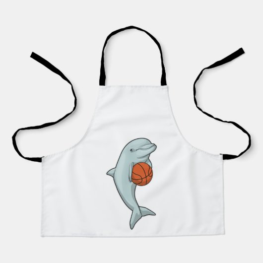バスケットボールスポーツでイルカ エプロン (正面)