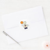 バスケットボールスポーツでチェスの駒が動く ラウンドシール (封筒)