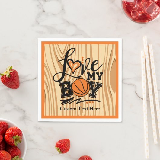 バスケットボールスポーツを愛すパーソナライズされたる スタンダードカクテルナプキン (インサイチュ)