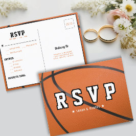 バスケットボールスポーツウェディングRSVP ポストカード