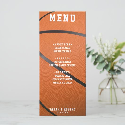 バスケットボールスポーツオレンジウェディングレセプション メニュー (スタンド正面)