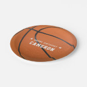 バスケットボールスポーツオレンジハッピーバースデーパーティー ペーパープレート (アングル)