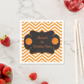 バスケットボールスポーツオレンジ誕生日 スタンダードカクテルナプキン (インサイチュ)