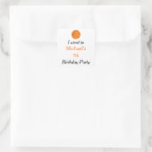 バスケットボールスポーツオレンジ誕生日「行った」 スクエアシール (バッグ)