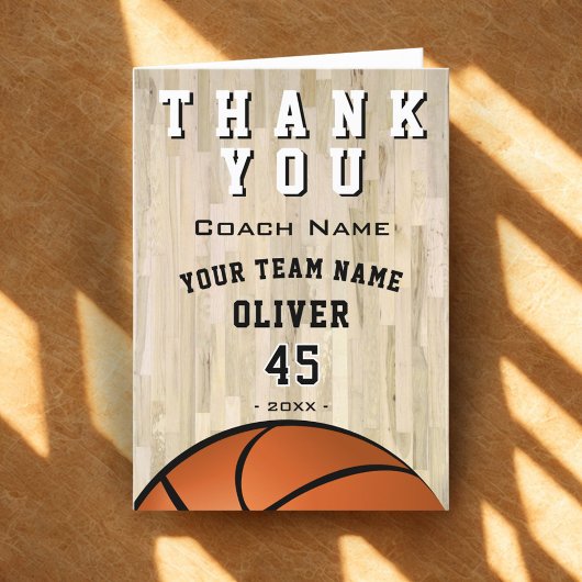 バスケットボールスポーツサンキューコーチ サンキューカード