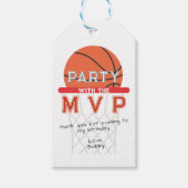 バスケットボールスポーツジャンプマンテーマ任意の年齢誕生日 ギフトタグ (正面)