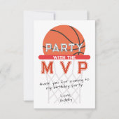 バスケットボールスポーツジャンプマンテーマ任意の年齢誕生日 サンキューカード (正面)