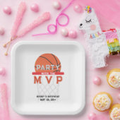 バスケットボールスポーツジャンプマンテーマ任意の年齢誕生日 ペーパープレート (パーティー)