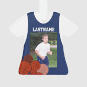 バスケットボールスポーツジャージーブルー（写真あり） オーナメント (裏面)