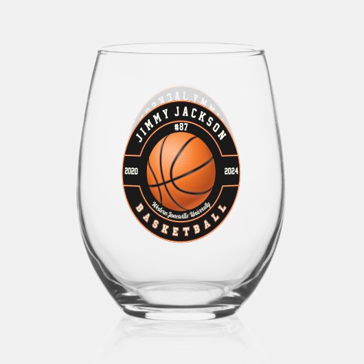 バスケットボールスポーツステムレスワイングラス飲み物用品 ステムなしワイングラス (正面)