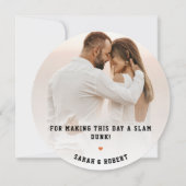 バスケットボールスポーツスラムダンク結婚フォト サンキューカード (裏面)