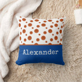 バスケットボールスポーツチームパーソナライズされたブルー クッション (ブランケット)