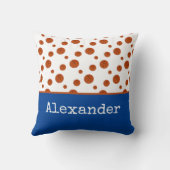 バスケットボールスポーツチームパーソナライズされたブルー クッション (裏面)