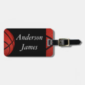 バスケットボールスポーツチームパーソナライズされた枕 ラゲッジタグ (正面横)