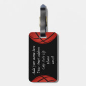 バスケットボールスポーツチームパーソナライズされた枕 ラゲッジタグ (裏面縦)