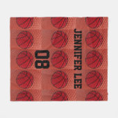 バスケットボールスポーツチームパーソナライズされた毛布 フリースブランケット (正面(横))