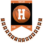 バスケットボールスポーツチームプレーヤーネームハッピーバースデー バンティングフラッグ