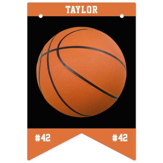 バスケットボールスポーツチームプレーヤーネームハッピーバースデー バンティングフラッグ (第1の旗)