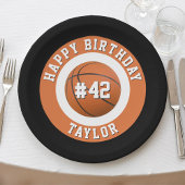バスケットボールスポーツチームプレーヤーネームハッピーバースデー ペーパープレート