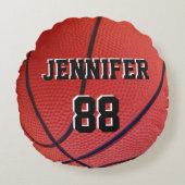 バスケットボールスポーツチーム名前をカスタムする番号Round Pi ラウンドクッション (正面)