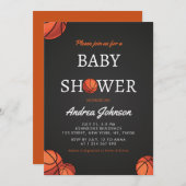 バスケットボールスポーツテーマアスレティックベビーシャワー セーブザデート (正面/裏面)