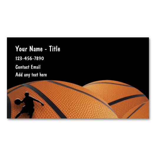 バスケットボールスポーツテーマ磁気名刺 マグネット名刺 (正面)