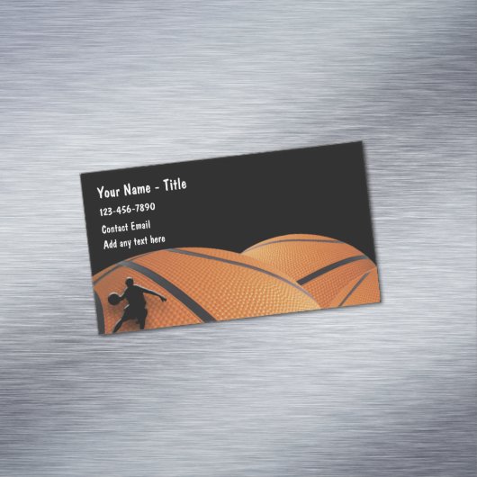 バスケットボールスポーツテーマ磁気名刺 マグネット名刺 (インサイチュ)