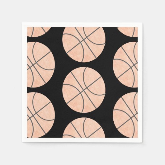 バスケットボールスポーツナプキンスウォーター色Any Color スタンダードカクテルナプキン (正面)