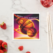 バスケットボールスポーツハッピーバースデーパーティー スタンダードカクテルナプキン (インサイチュ)