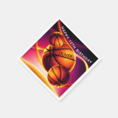 バスケットボールスポーツハッピーバースデーパーティー スタンダードカクテルナプキン (角)