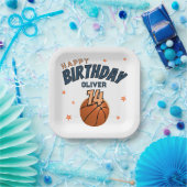 バスケットボールスポーツハッピーバースデーパーティー ペーパープレート (パーティー)