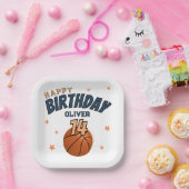 バスケットボールスポーツハッピーバースデーパーティー ペーパープレート (パーティー)