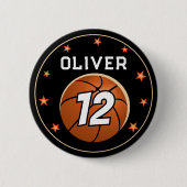 バスケットボールスポーツハッピーバースデーパーティー 缶バッジ (正面)