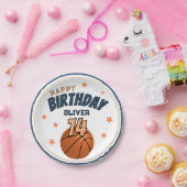 バスケットボールスポーツハッピーバースデー ペーパープレート (パーティー)