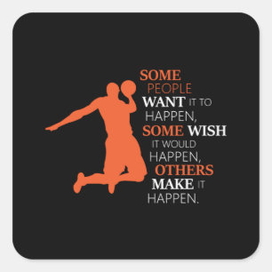 バスケットボールスポーツバスケットボールチームプレーヤーギフトアイディア スクエアシール