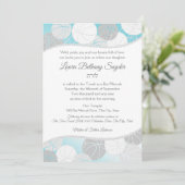 バスケットボールスポーツバルミツワーブルー&シルバー 招待状 (スタンド正面)