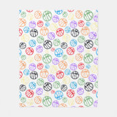 バスケットボールスポーツパタカラフルーン フリースブランケット (正面)