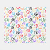 バスケットボールスポーツパタカラフルーン フリースブランケット (正面(横))