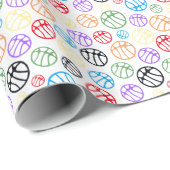 バスケットボールスポーツパタカラフルーン ラッピングペーパー (ロールコーナー)