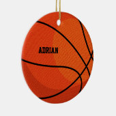 バスケットボールスポーツパーソナライズされたクリスマス セラミックオーナメント (右)