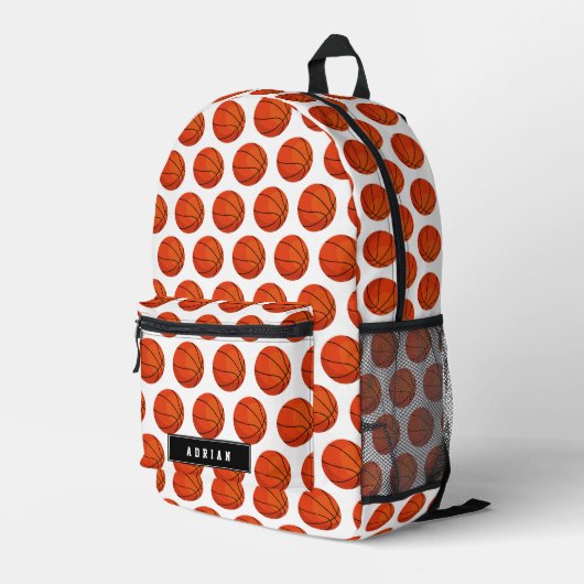 バスケットボールスポーツパーソナライズされた新学期 プリントバックパック (裏面右端)