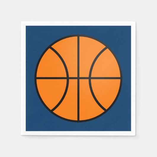 バスケットボールスポーツパーティー誕生日ナプキンス スタンダードカクテルナプキン (正面)