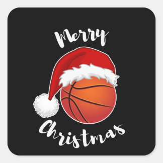 バスケットボールスポーツファンサンタハットクリスマスクリスマス スクエアシール