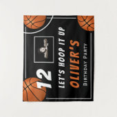 バスケットボールスポーツフォトバースデーパーティーを開催 タペストリー (正面)