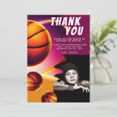 バスケットボールスポーツフォト誕生日 サンキューカード (スタンド正面)