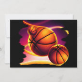 バスケットボールスポーツフォト誕生日 サンキューカード (裏面)