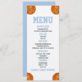 バスケットボールスポーツブルーベビーシャワーフード メニュー (正面/裏面)